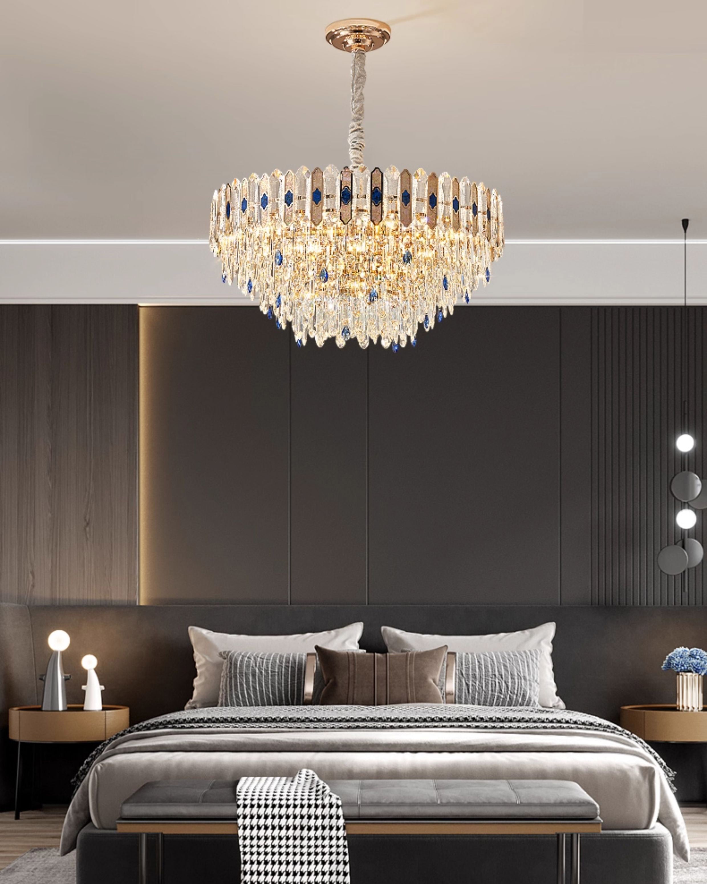 WOMO Tiered Round/Oval Crystal Chandelier-WM3030