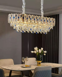 WOMO Tiered Round/Oval Crystal Chandelier-WM3030