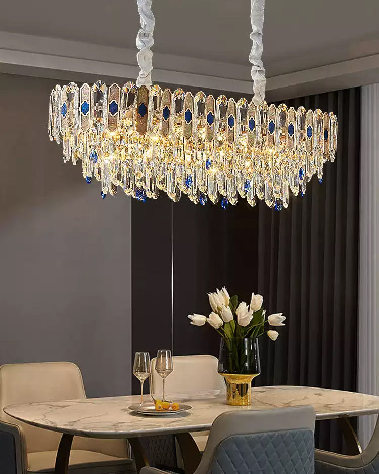 WOMO Tiered Round/Oval Crystal Chandelier-WM3030