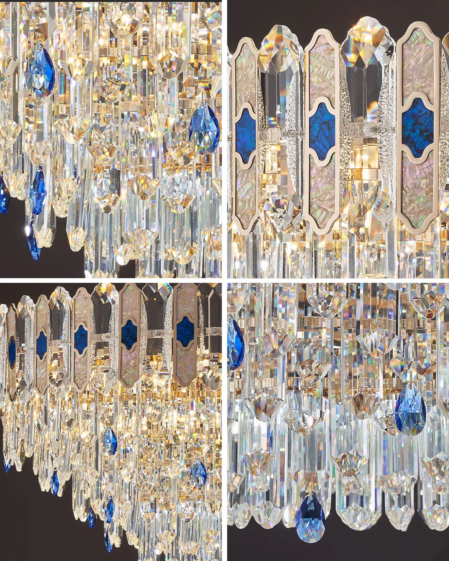 WOMO Tiered Round/Oval Crystal Chandelier-WM3030