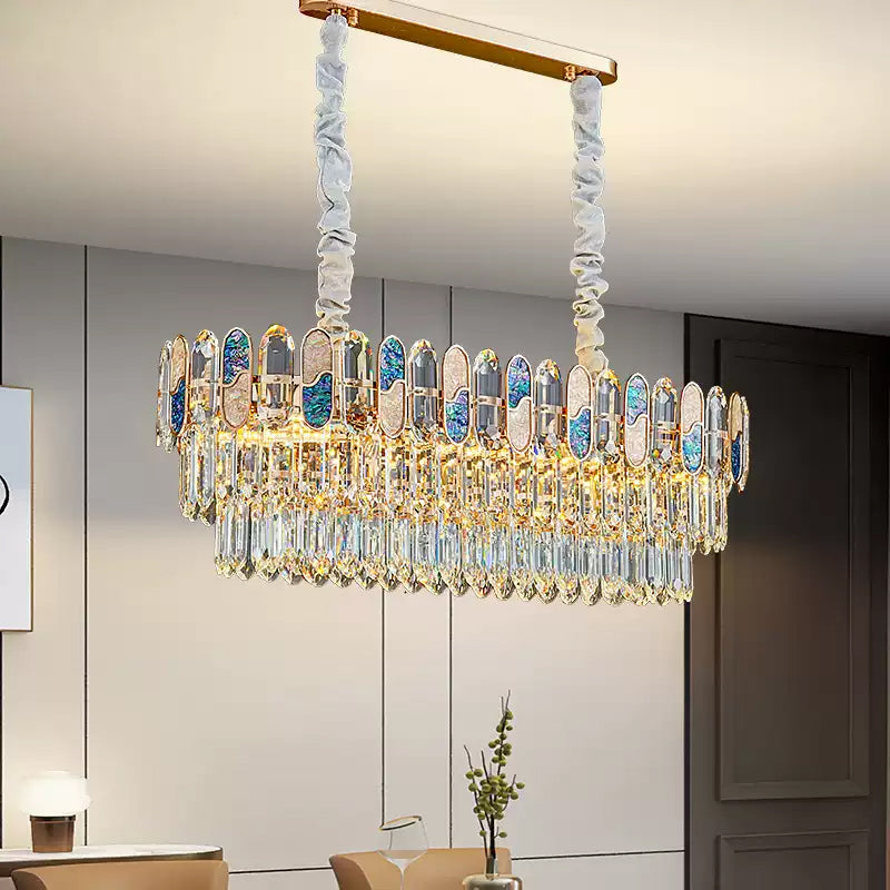WOMO Round/Oval Shell Crystal Chandelier-WM3032