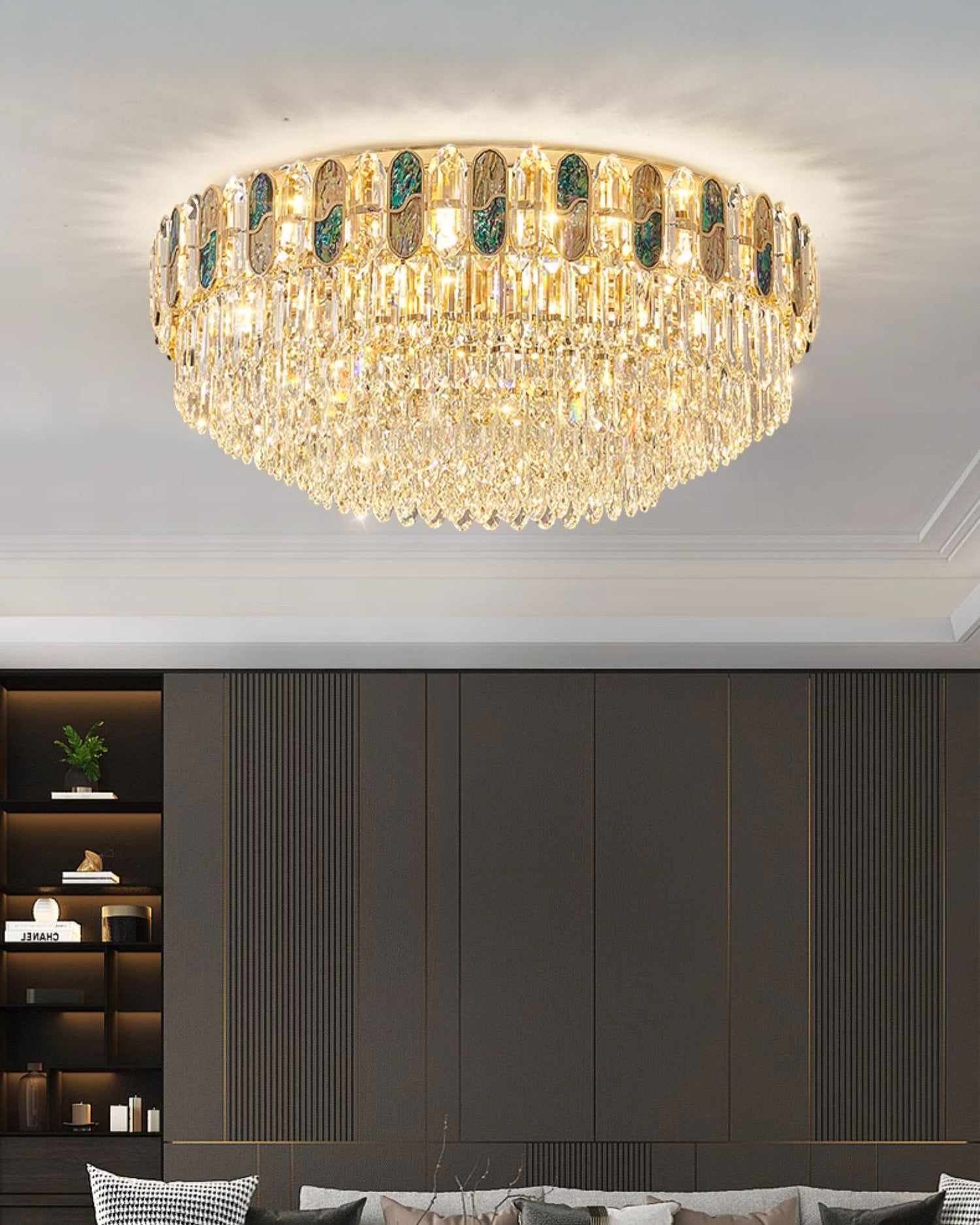 WOMO Round/Oval Shell Crystal Chandelier-WM3032