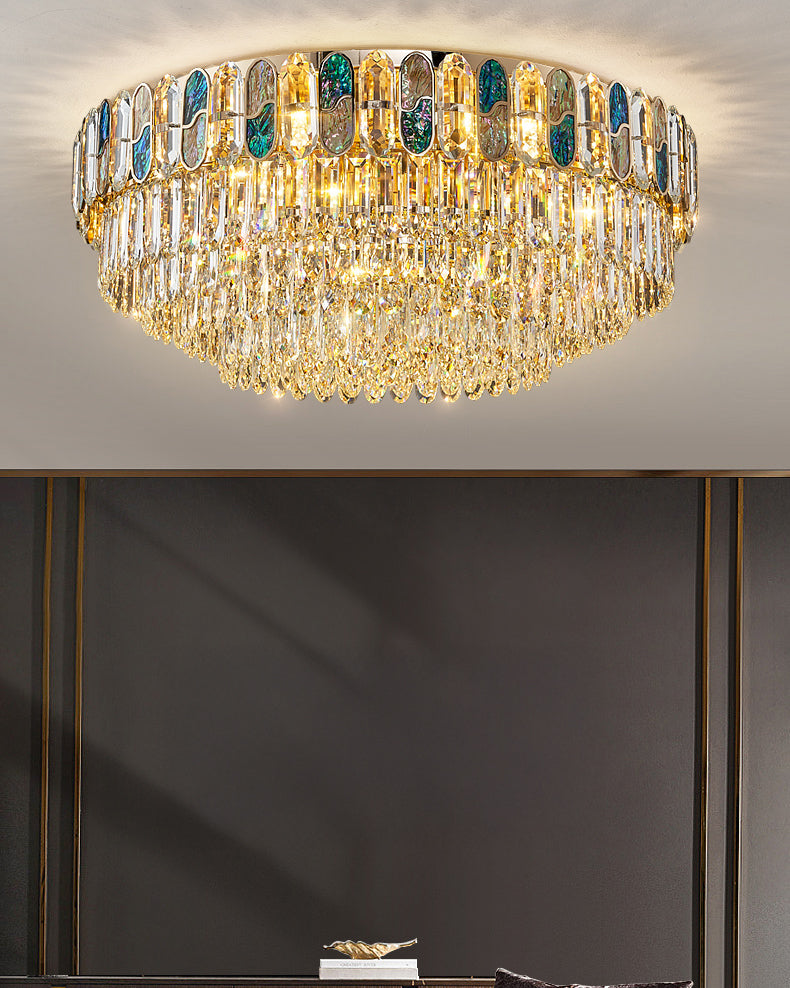 WOMO Round/Oval Shell Crystal Chandelier-WM3032
