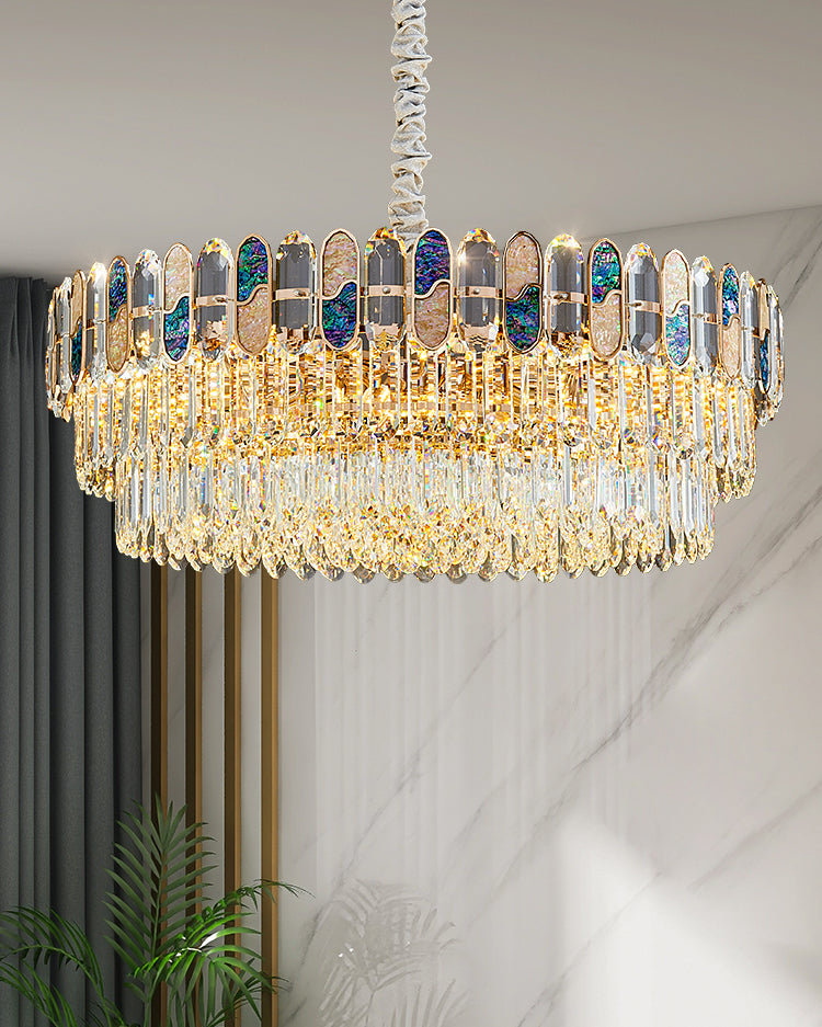 WOMO Round/Oval Shell Crystal Chandelier-WM3032