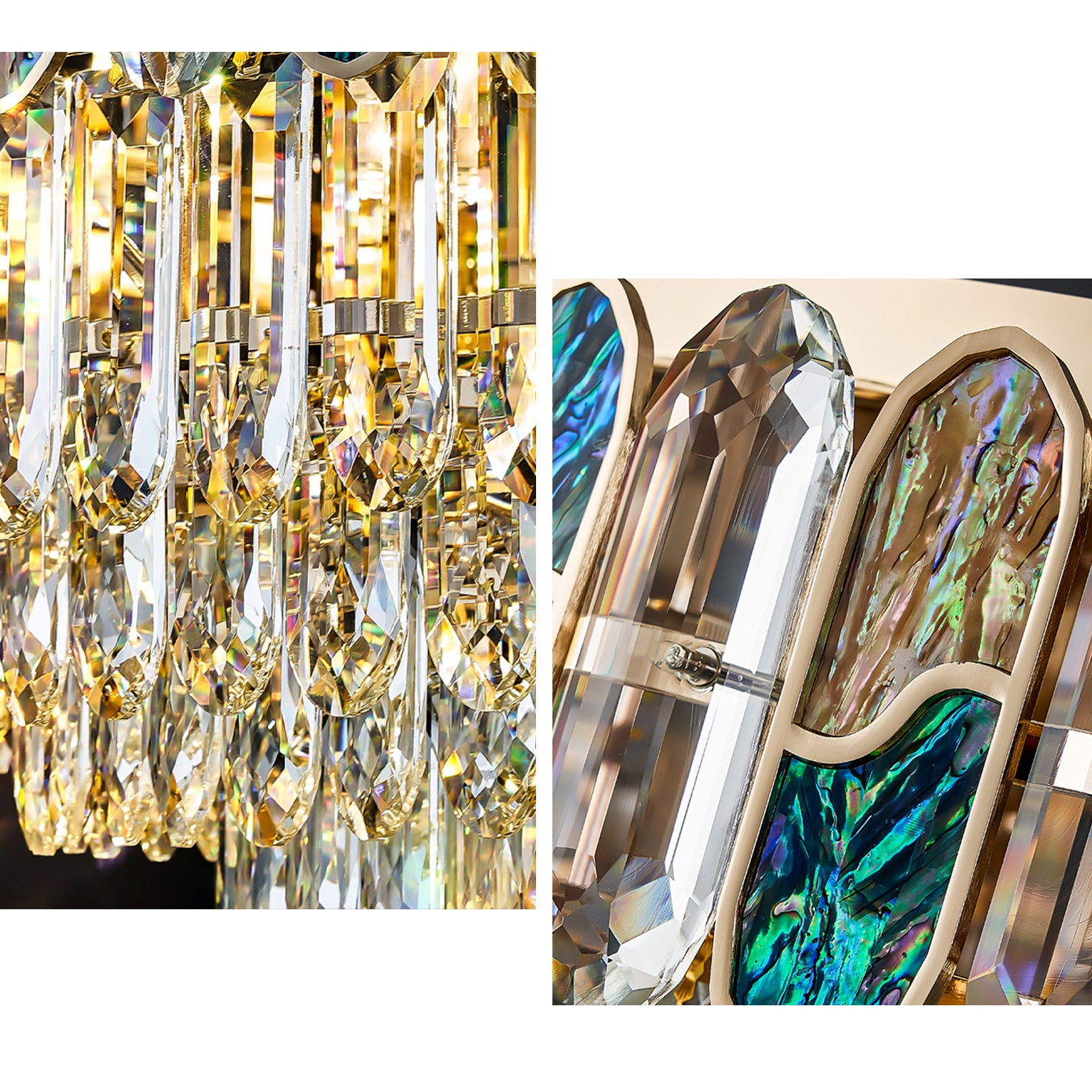 WOMO Round/Oval Shell Crystal Chandelier-WM3032