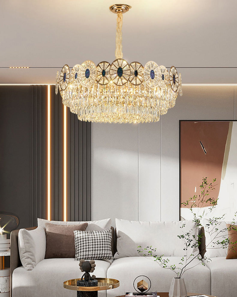 WOMO Tiered Shell Crystal Chandelier-WM3034
