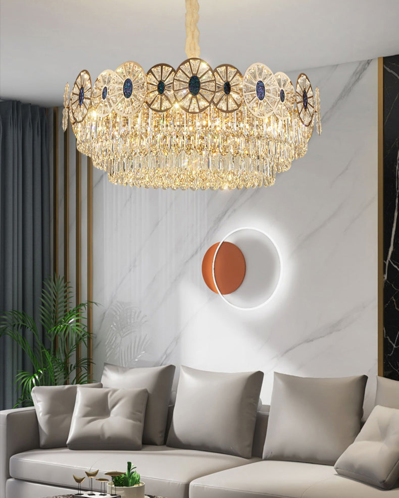 WOMO Tiered Shell Crystal Chandelier-WM3034