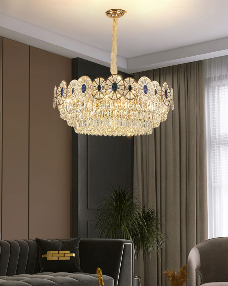WOMO Tiered Shell Crystal Chandelier-WM3034
