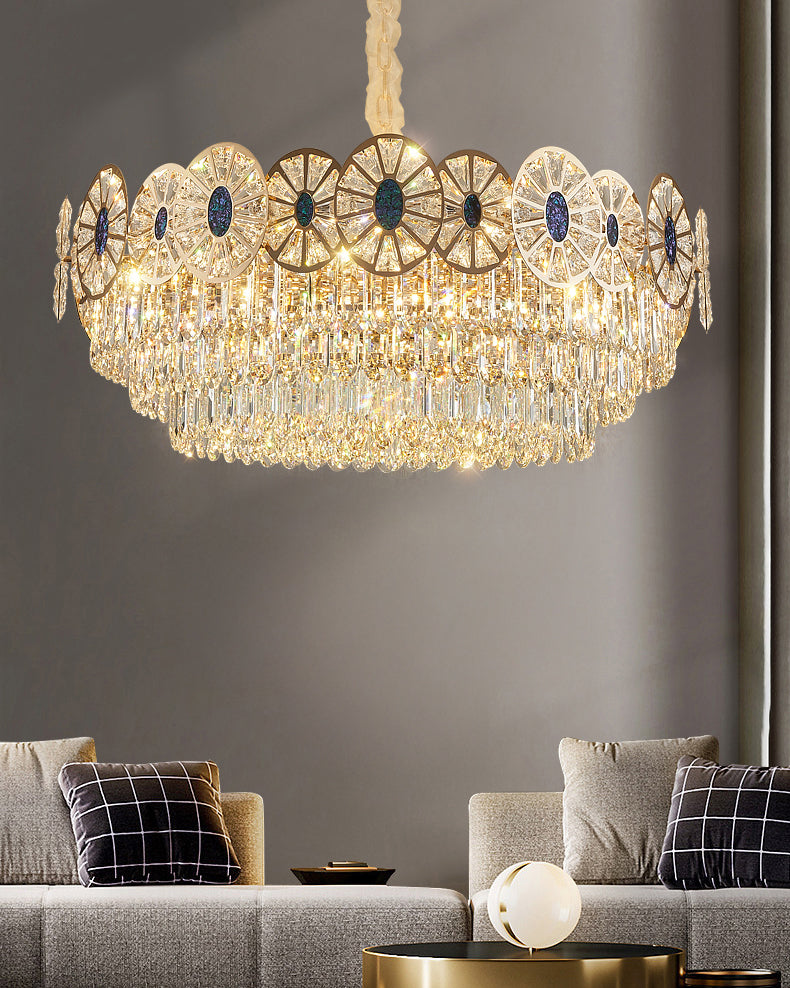 WOMO Tiered Shell Crystal Chandelier-WM3034