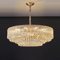 WOMO Tiered Round/Oval Crystal Chandelier-WM3039