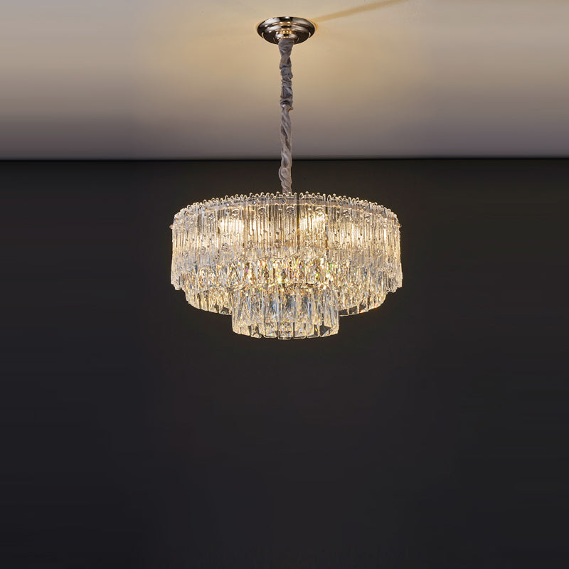 WOMO Tiered Round/Oval Crystal Chandelier-WM3039