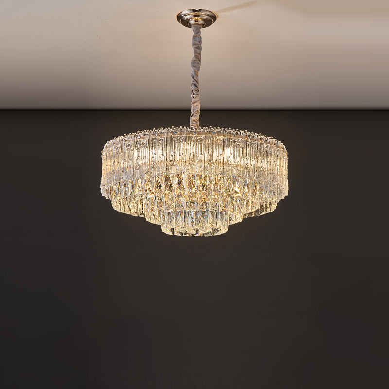 WOMO Tiered Round/Oval Crystal Chandelier-WM3039