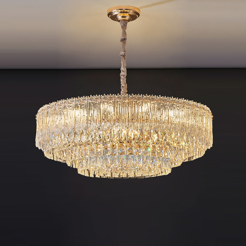 WOMO Tiered Round/Oval Crystal Chandelier-WM3039