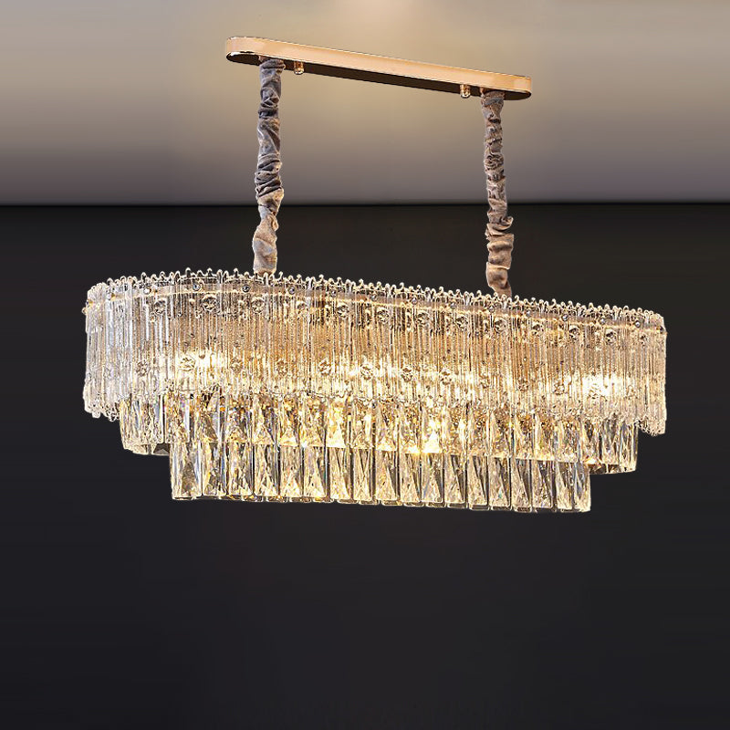 WOMO Tiered Round/Oval Crystal Chandelier-WM3039