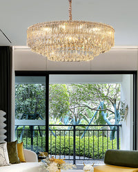 WOMO Tiered Round/Oval Crystal Chandelier-WM3039