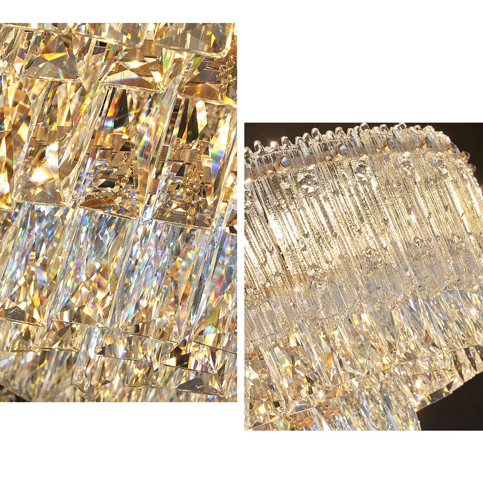 WOMO Tiered Round/Oval Crystal Chandelier-WM3039