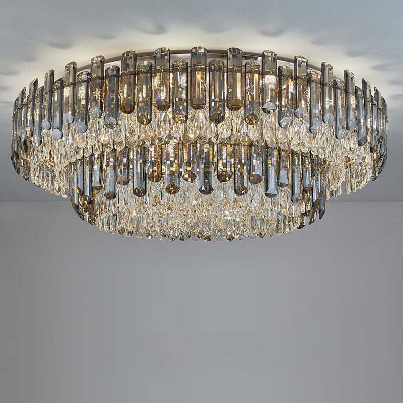 WOMO Smoked Crystal Round Ceiling Light-WM3040