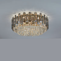 WOMO Smoked Crystal Round Ceiling Light-WM3040