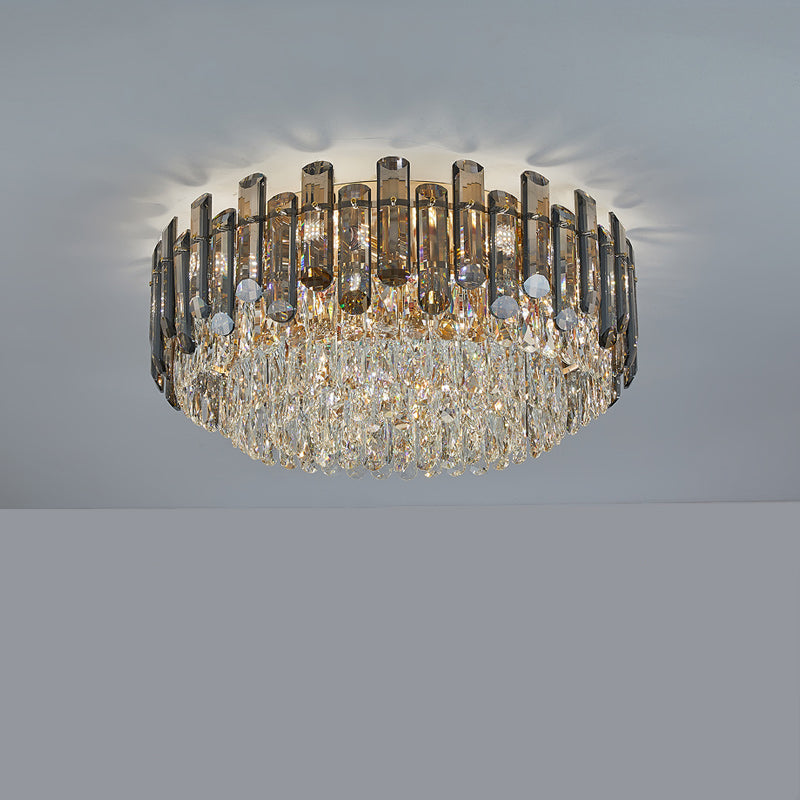 WOMO Smoked Crystal Round Ceiling Light-WM3040