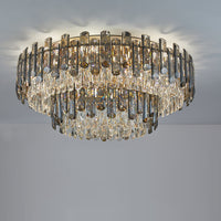 WOMO Smoked Crystal Round Ceiling Light-WM3040