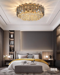 WOMO Smoked Crystal Round Ceiling Light-WM3040