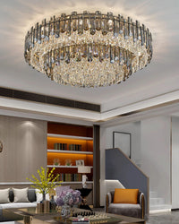 WOMO Smoked Crystal Round Ceiling Light-WM3040