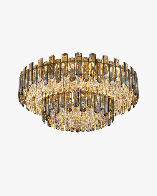 WOMO Smoked Crystal Round Ceiling Light-WM3040