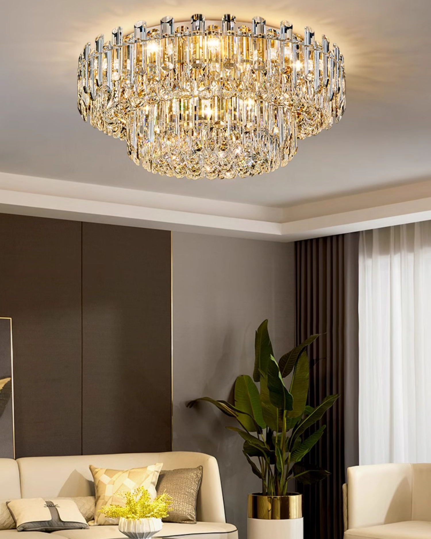 WOMO Crystal Flush Mount Ceiling Light-WM3041