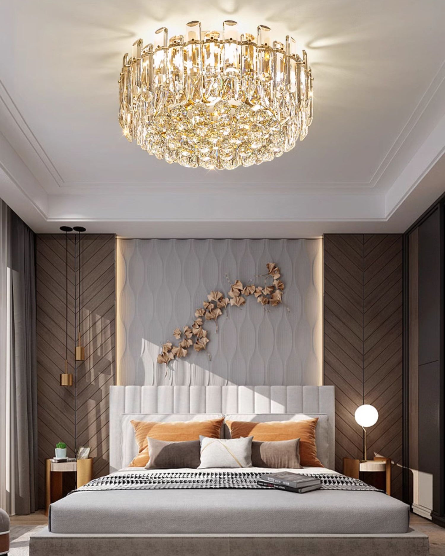 WOMO Crystal Flush Mount Ceiling Light-WM3041