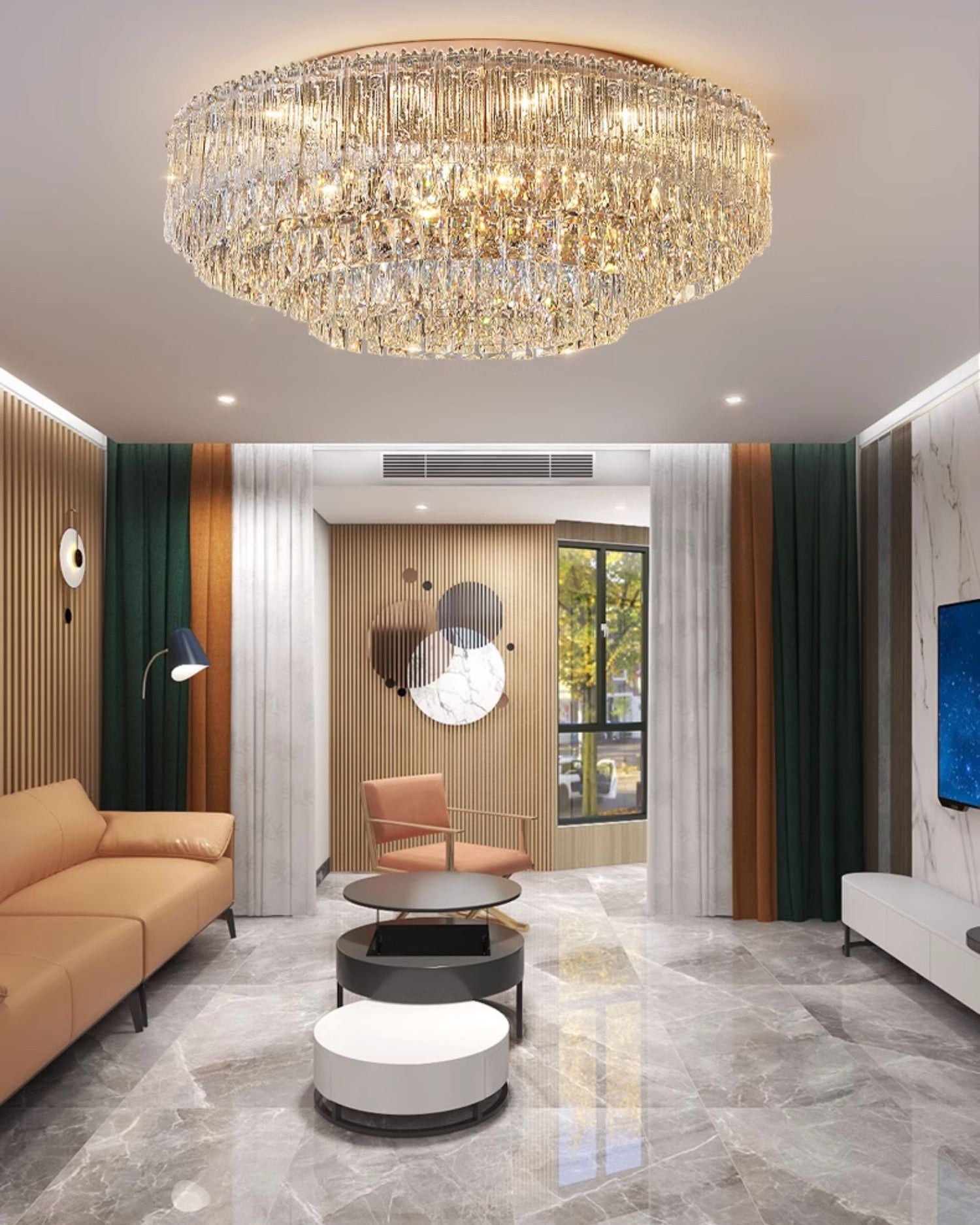 WOMO Crystal Flush Mount Ceiling Light-WM3042