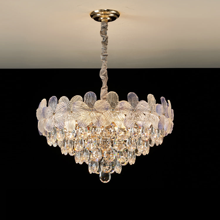 WOMO Gold Flower Crystal Chandelier-WM3043