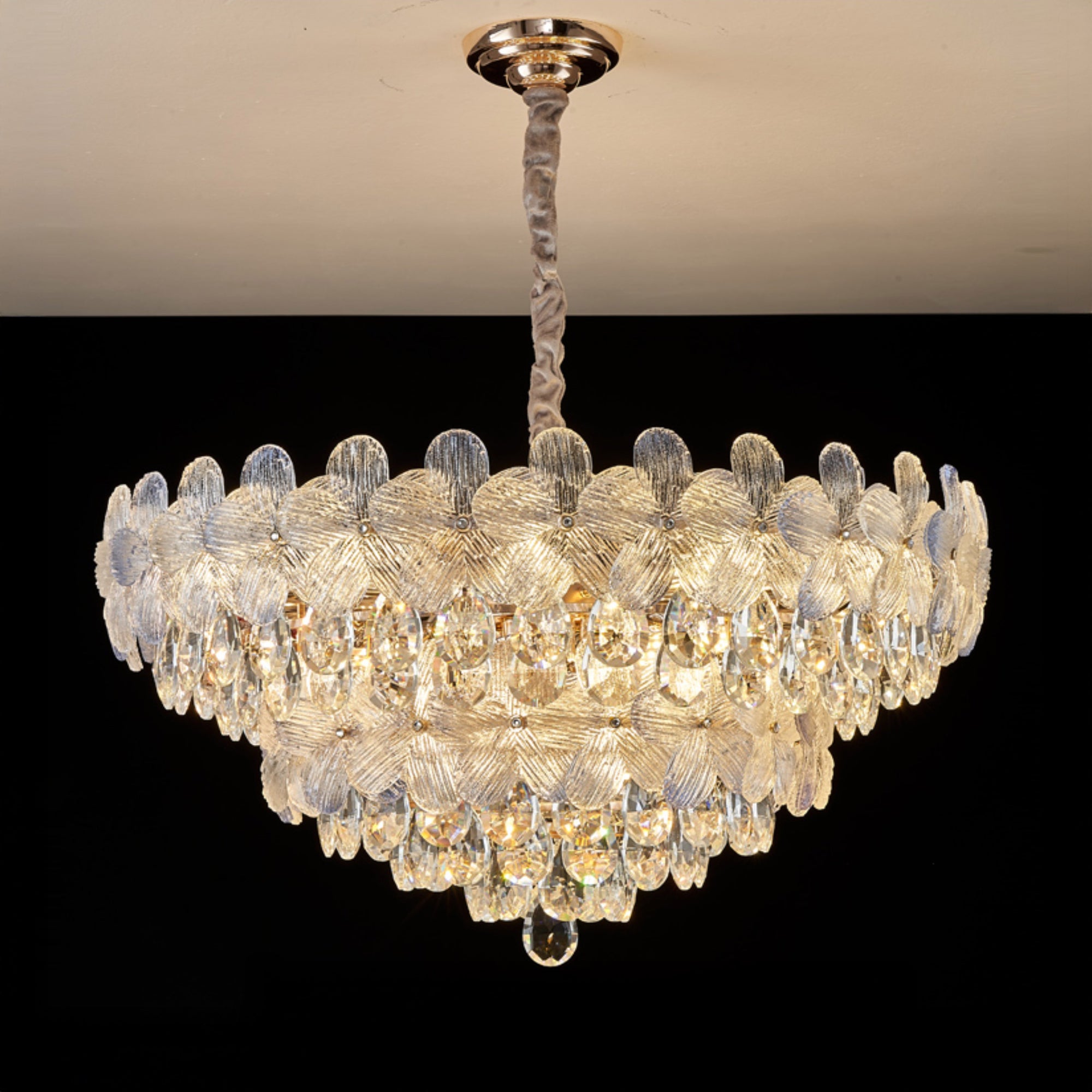 WOMO Gold Flower Crystal Chandelier-WM3043