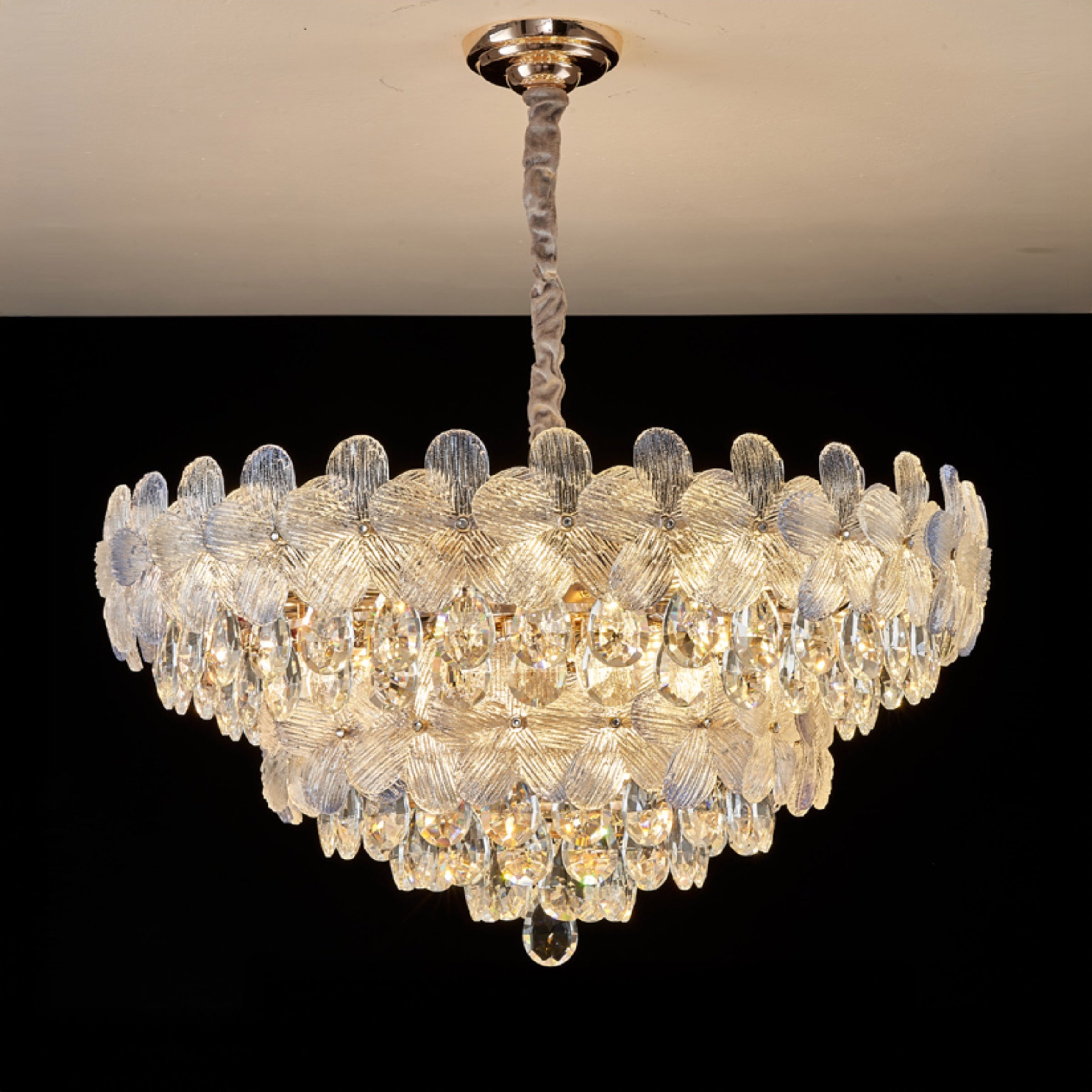 WOMO Gold Flower Crystal Chandelier-WM3043