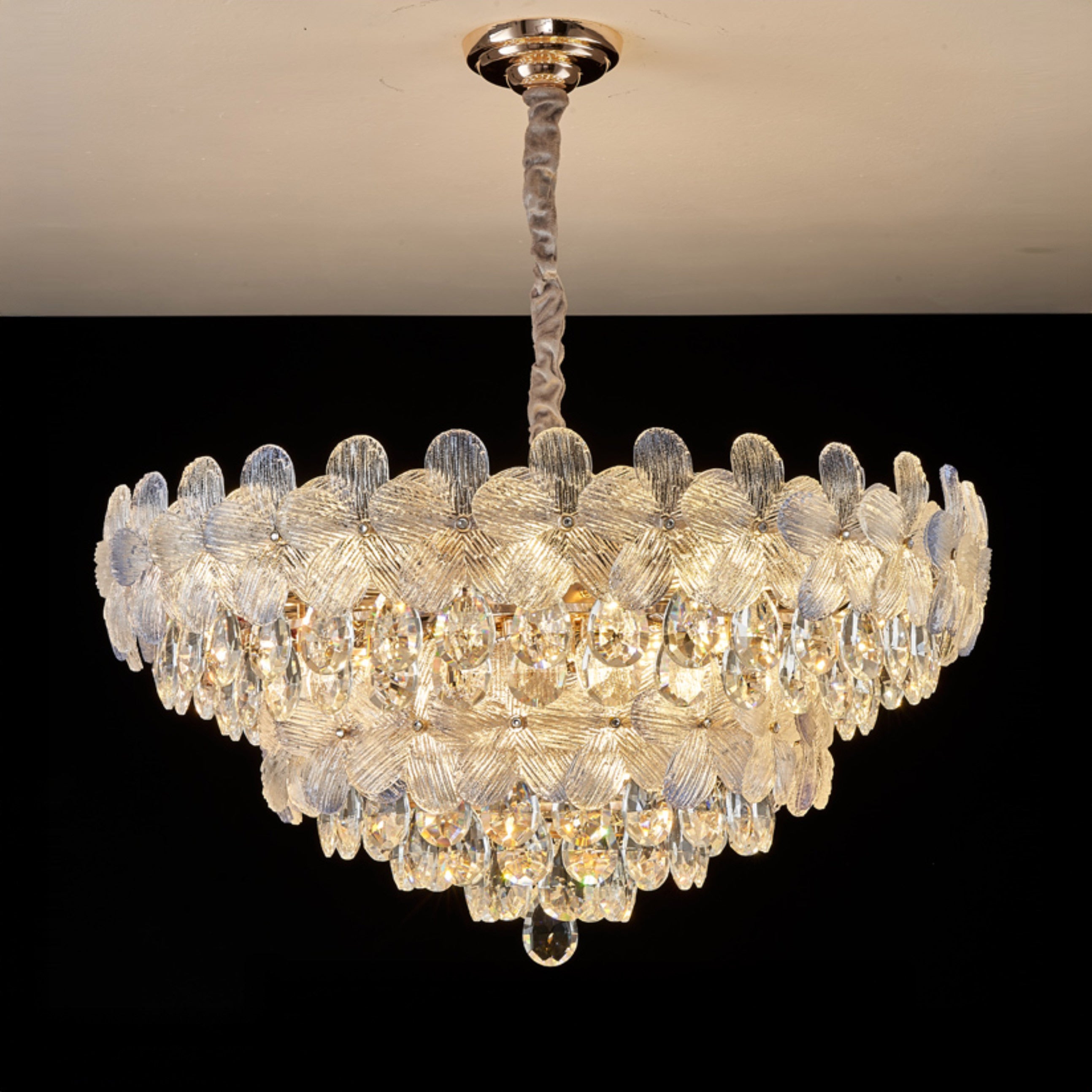 WOMO Gold Flower Crystal Chandelier-WM3043
