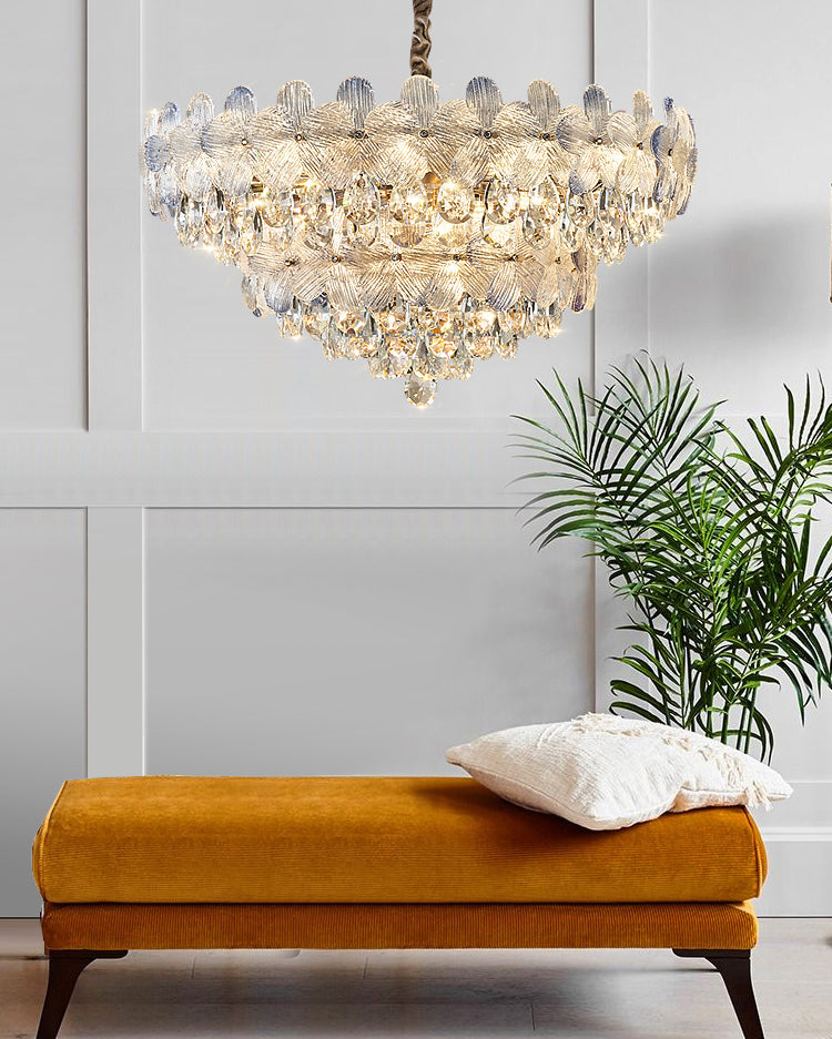 WOMO Gold Flower Crystal Chandelier-WM3043