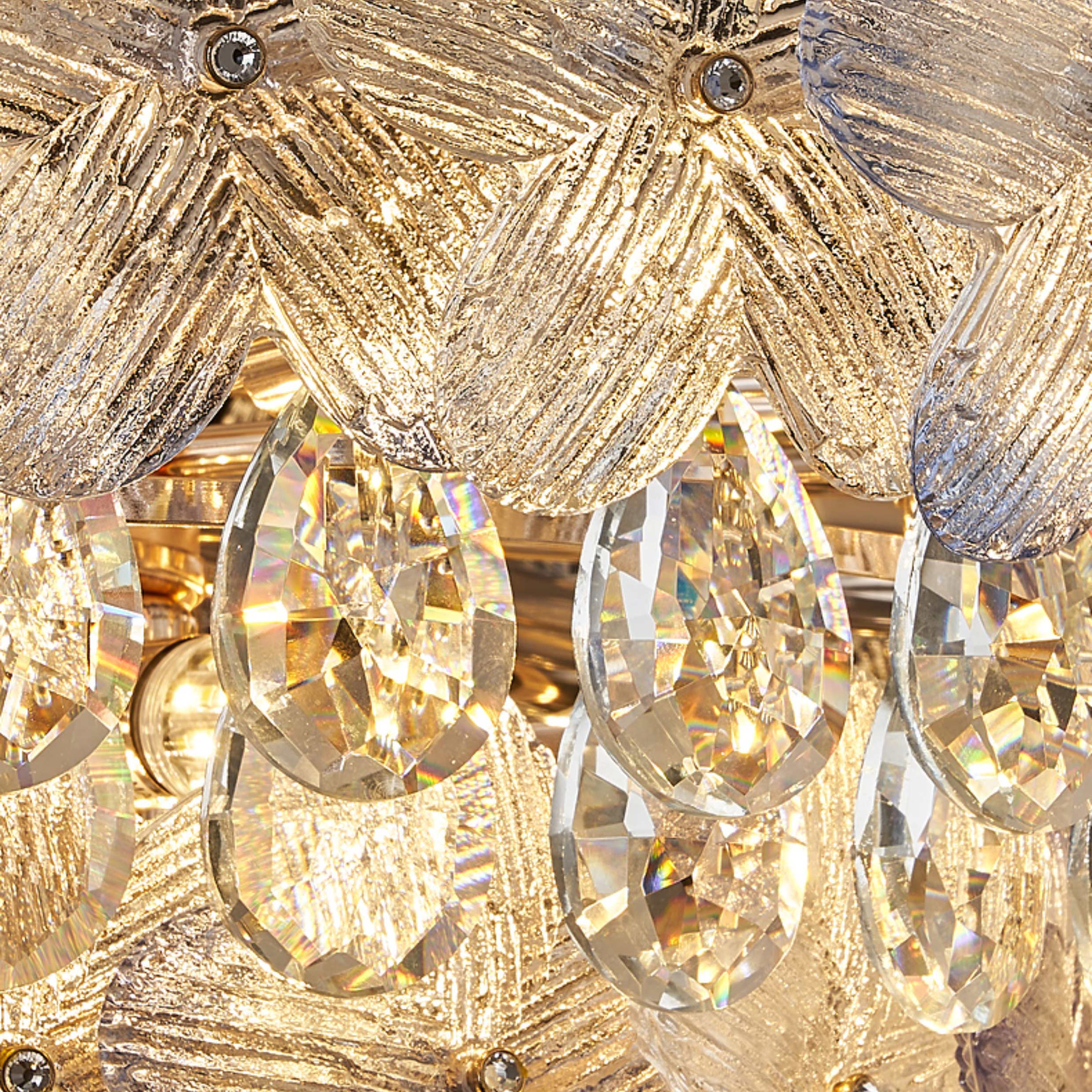 WOMO Gold Flower Crystal Chandelier-WM3043
