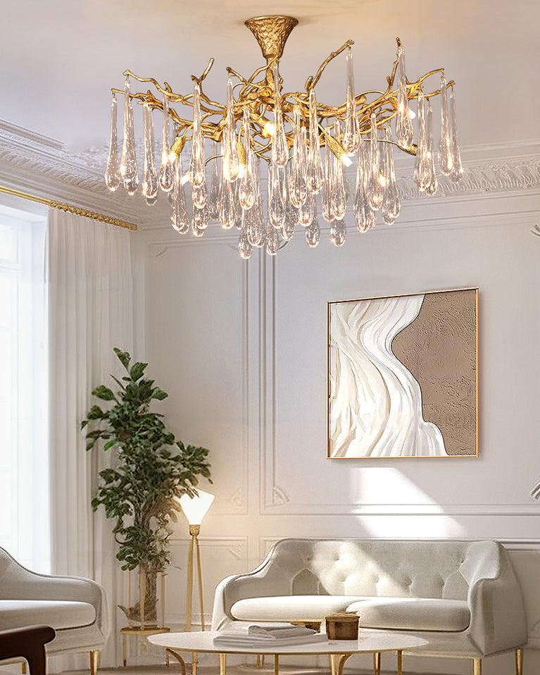 WOMO Branch Raindrop Crystal Chandelier-WM3047