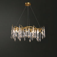 WOMO Round Raindrop Crystal Chandelier-WM3048