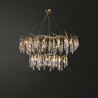 WOMO Round Raindrop Crystal Chandelier-WM3048