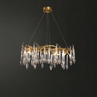 WOMO Round Raindrop Crystal Chandelier-WM3048