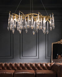 WOMO Round Raindrop Crystal Chandelier-WM3048