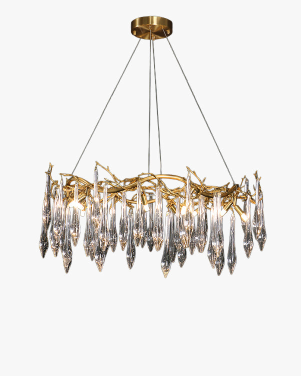 WOMO Round Raindrop Crystal Chandelier-WM3048