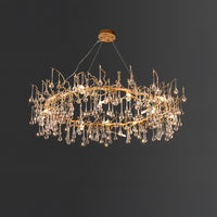 WOMO Round Raindrop Crystal Chandelier-WM3050