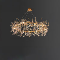 WOMO Round Raindrop Crystal Chandelier-WM3050