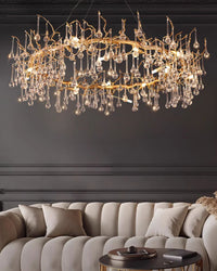 WOMO Round Raindrop Crystal Chandelier-WM3050