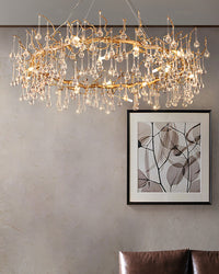 WOMO Round Raindrop Crystal Chandelier-WM3050