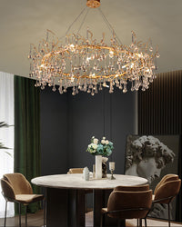 WOMO Round Raindrop Crystal Chandelier-WM3050