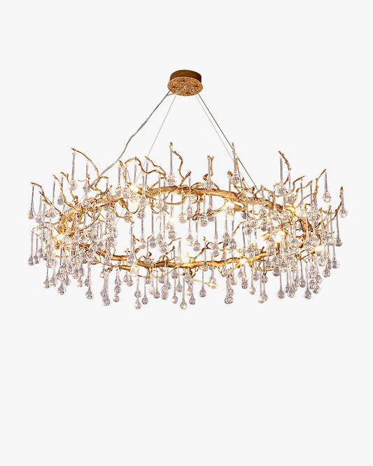 WOMO Round Raindrop Crystal Chandelier-WM3050
