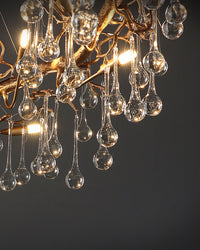 WOMO Round Raindrop Crystal Chandelier-WM3050