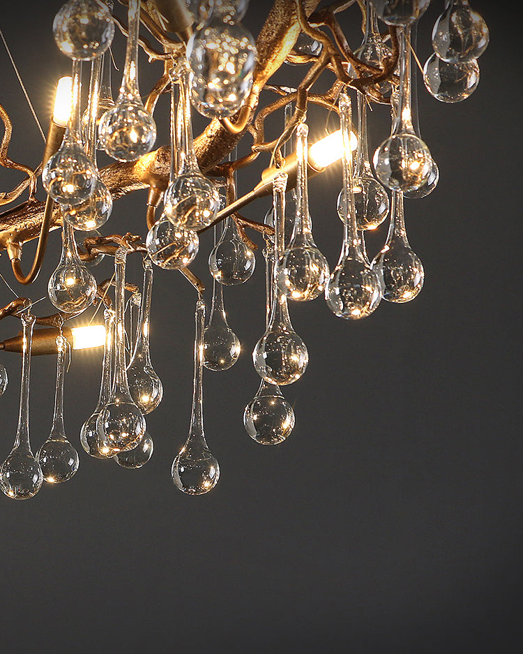 WOMO Round Raindrop Crystal Chandelier-WM3050